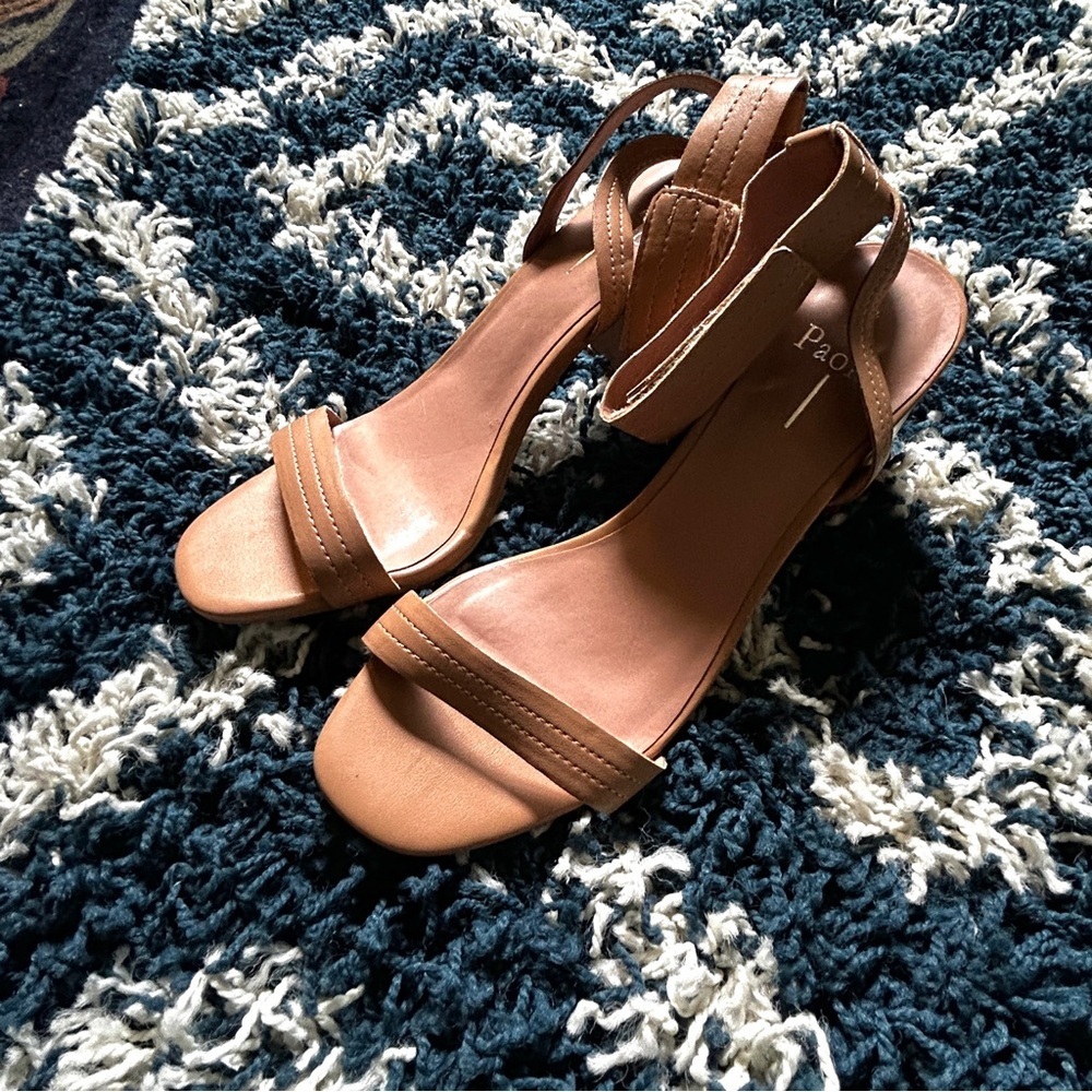 Paolo Tan Sandals with Ankle Strap - Picture 1 of 5